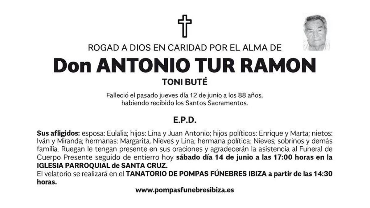 Esquela Antonio Tur Ramon
