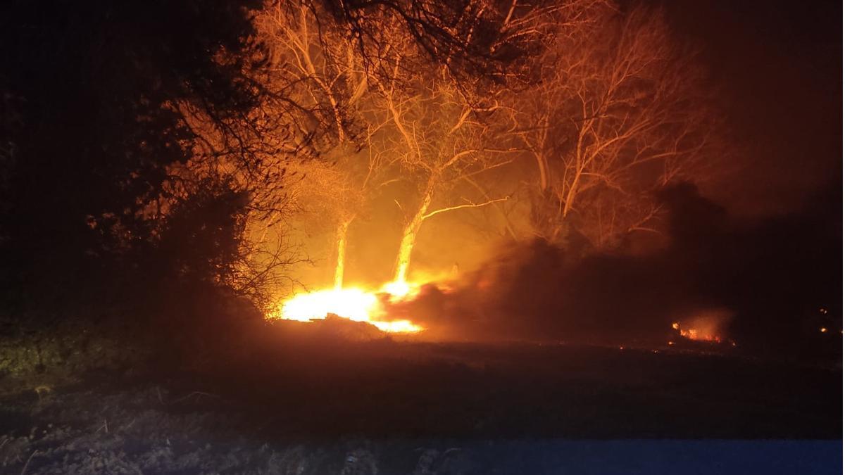 Imatge de l&#039;incendi que s&#039;ha declarat aquesta matinada a Peralada