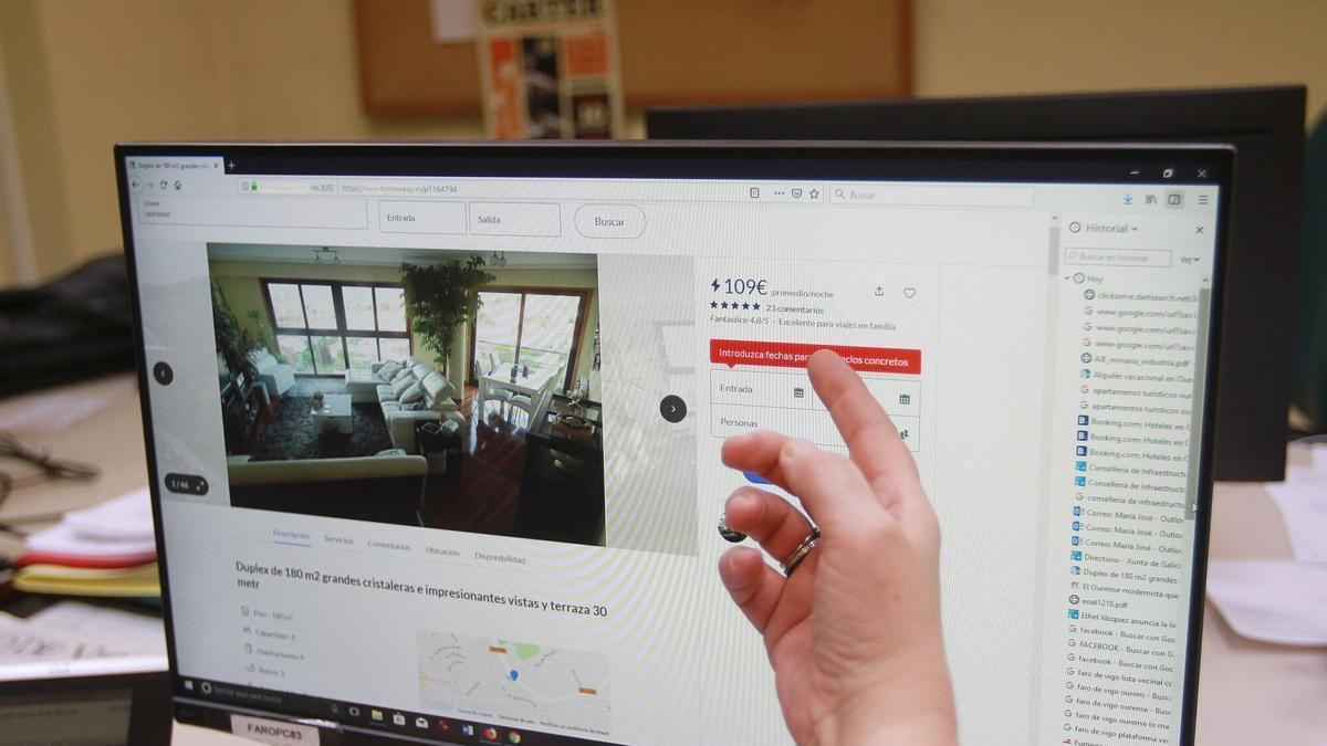 Un sitio web de alojamientos turísticos en Ourense.