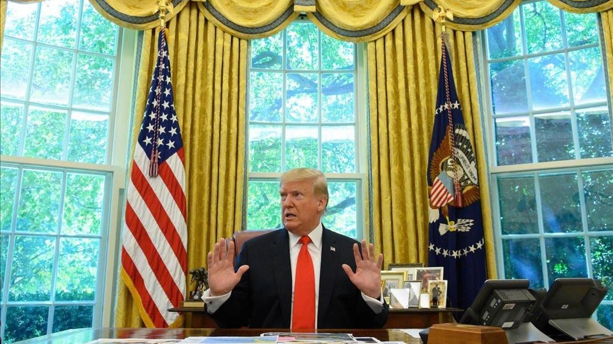 El presidente de los Estados Unidos, Donald Trump, en la Oficina Oval en la Casa Blanca en Washington DC