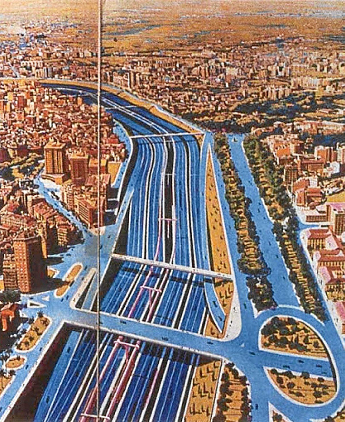 Proyecto de transformación del cauce viejo del Túria en una autopista.