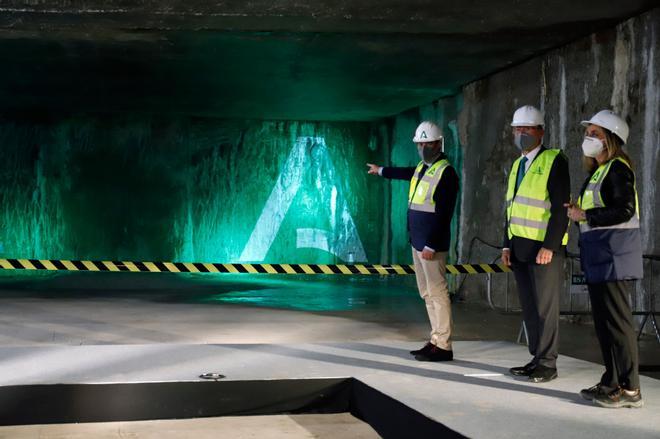 Acto de unión de los dos túneles del metro de Málaga bajo el Guadalmedina