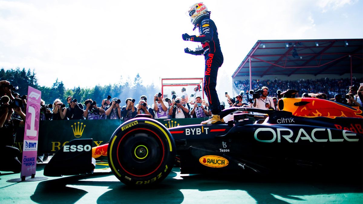 Verstappen celebra su apabullante victoria en Spa-Francorchamps