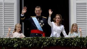 Los Reyes Felipe VI y Letizia junto a la princesa Leonor y la infanta Sofia.