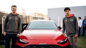 Hülkenberg y Bortoleto, presentando el Audi RS 5
