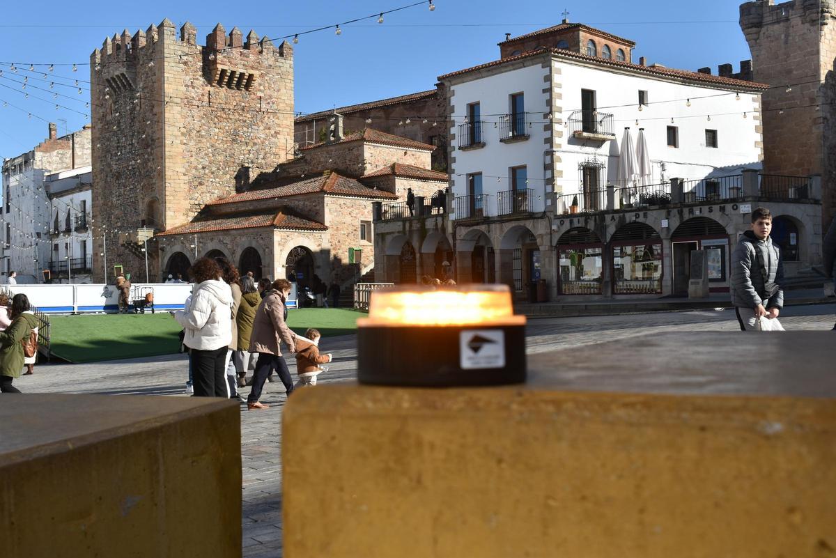 Señal V16 en Cáceres.