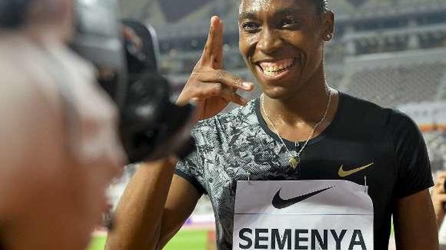 Semenya, tras una carrera en Doha. // Efe