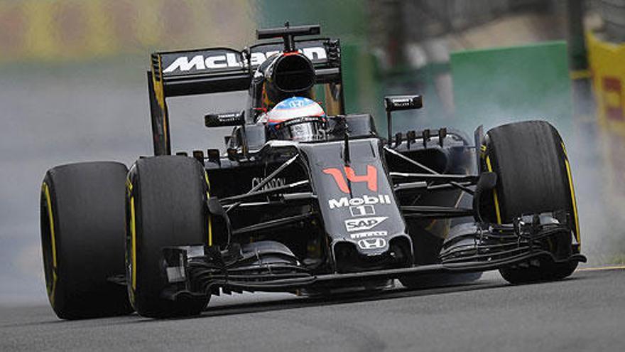 Fernando Alonso, en las pruebas de Albert Park.