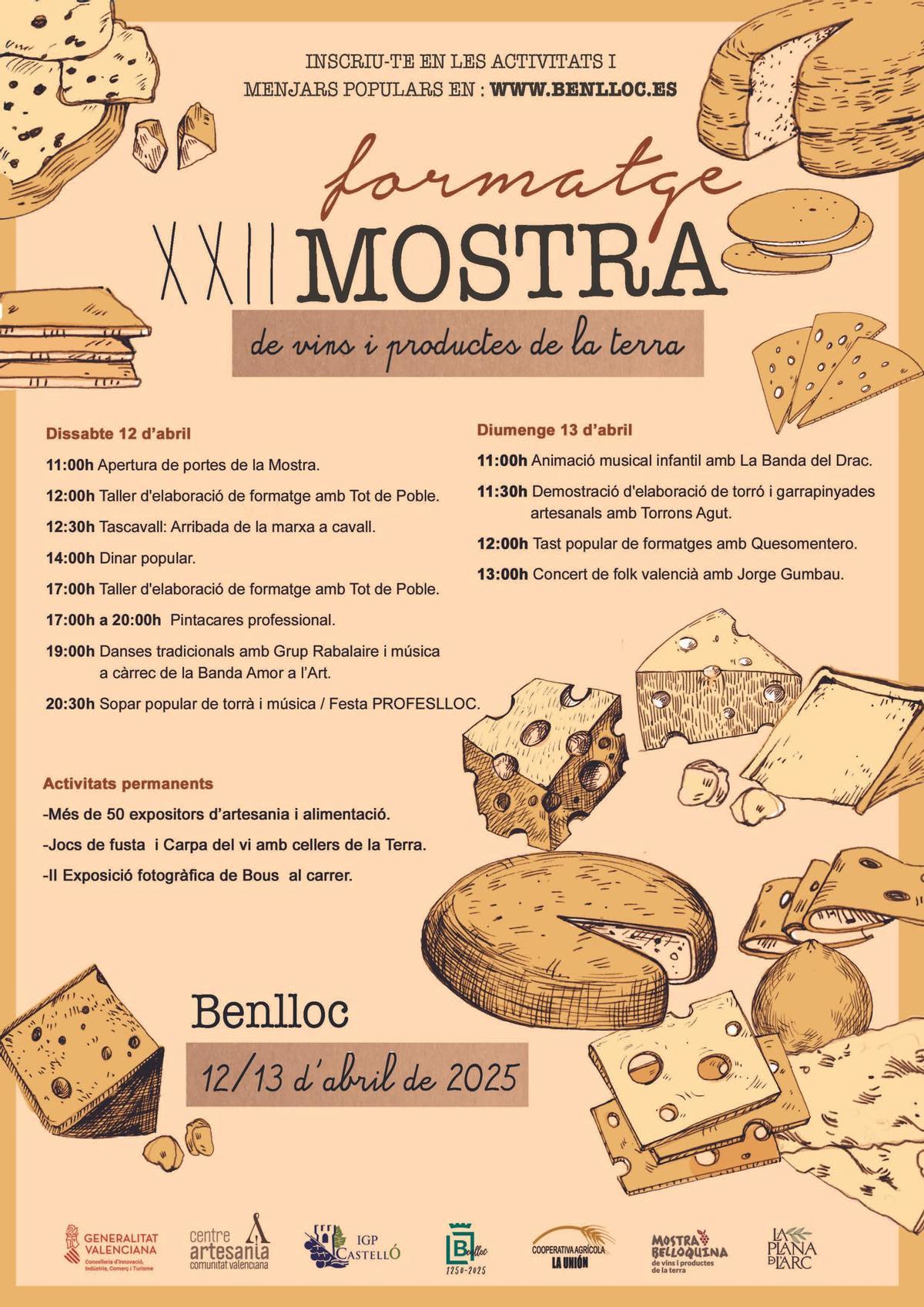 Programación de la Mostra de Vins de Benlloc.