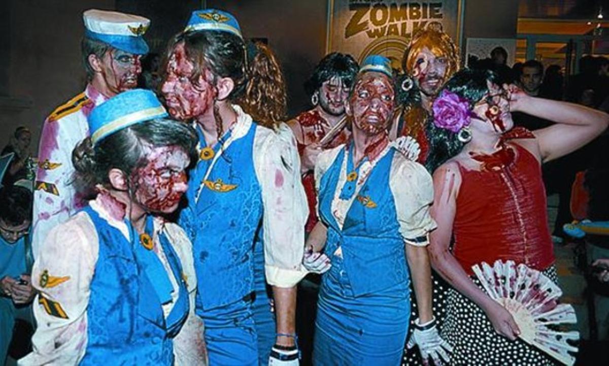 La tradicional parada de morts vivents de Sitges, ahir. La tradicional parada de morts vivents de Sitges, ahir.