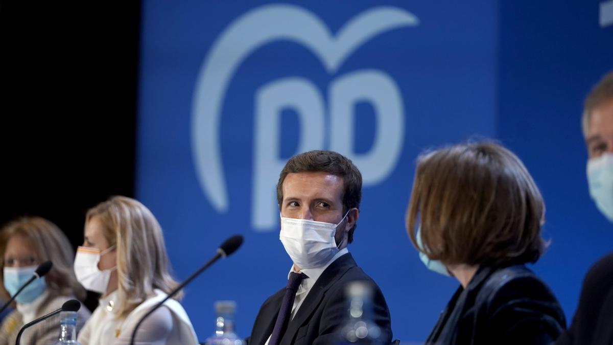 Pablo Casado en la junta directiva nacional del Partido Popular. FOTO JOSÉ LUIS ROCA