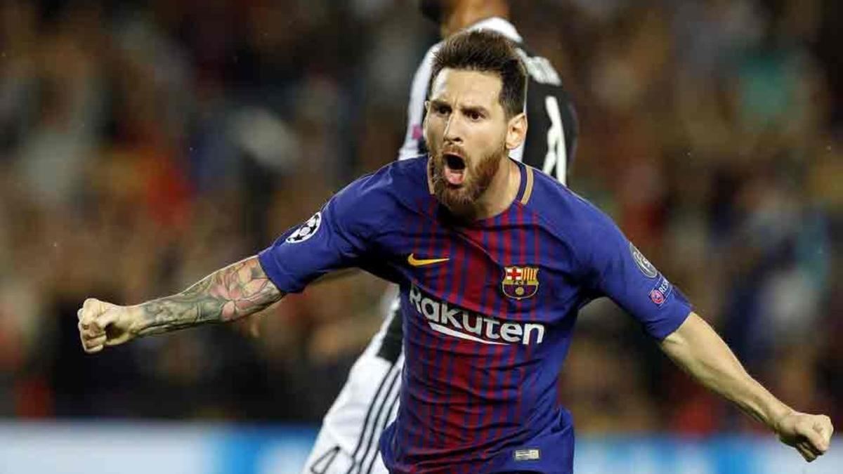 Messi marcó un doblete ante la Juventus