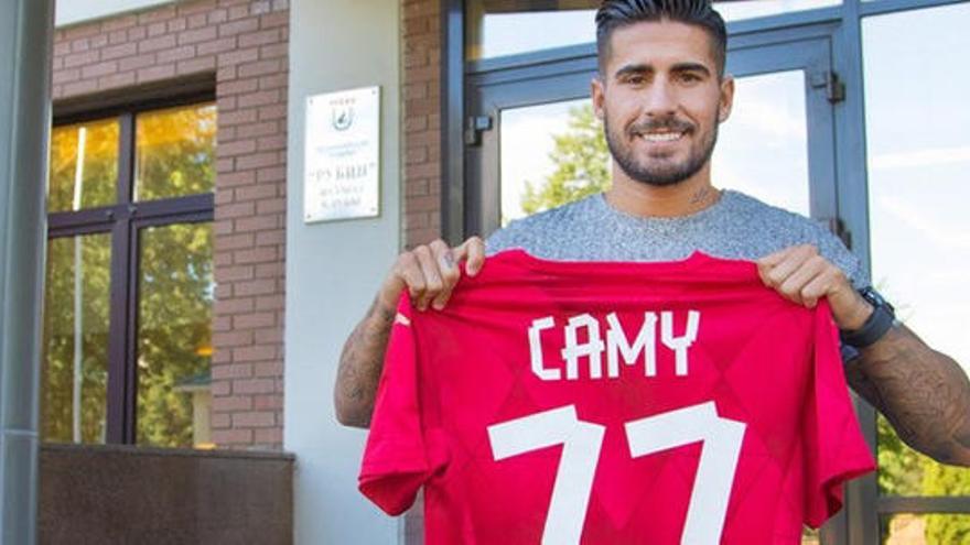 Samu García, con la camiseta del Rubin Kazan.