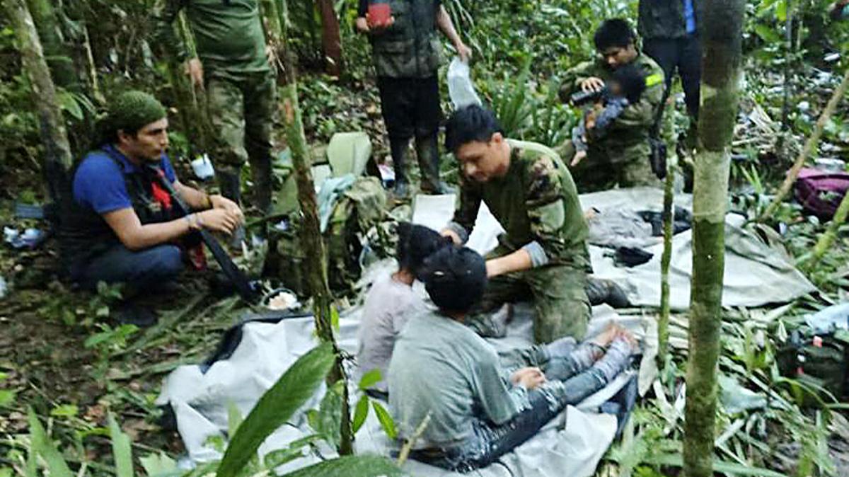 Imagenes del rescate de los menores hallados en la selva tras 40 días perdidos