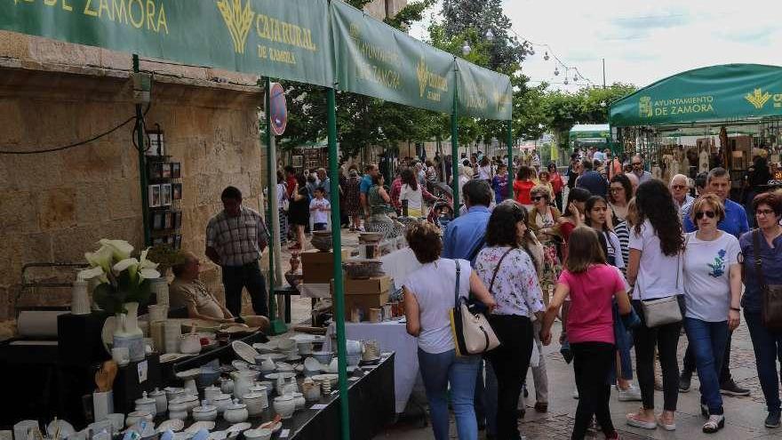 Aspecto que presentaba la plaza de Claudio Moyano durante la jornada de ayer.