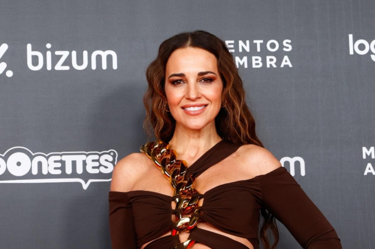Paula Echevarría, con un vestido de Andrew Pocrid en los Premios Ídolo