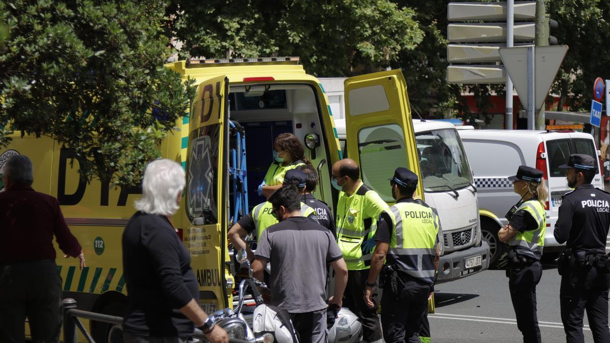 Imagen del accidente ocurido este miércoles junto a la Cruz de los Caídos.