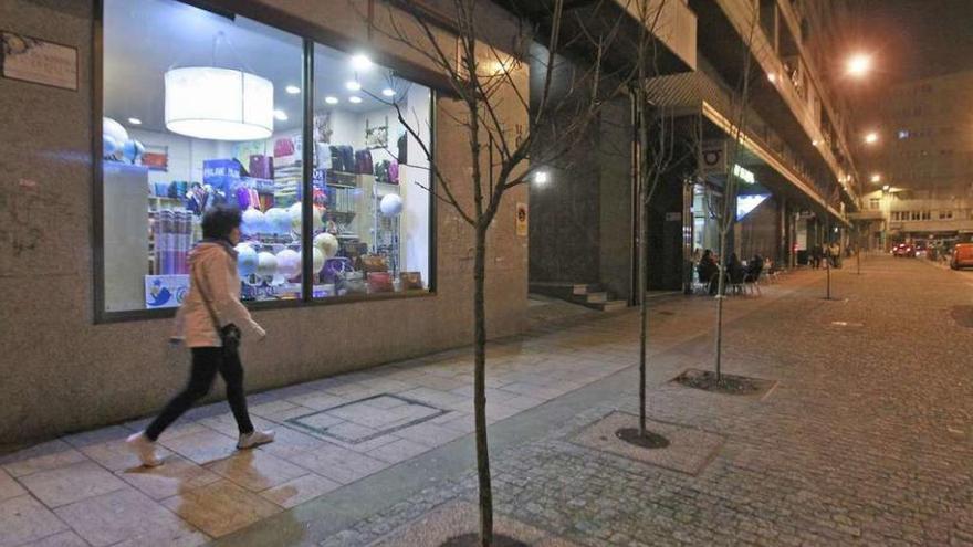 Árboles en la calle peatonal de Florentino Cuevillas. // Jesús Regal