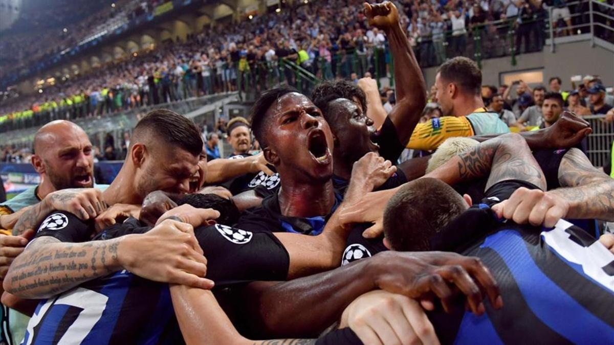 Inter celebró a lo grande su victoria ante el Tottenham
