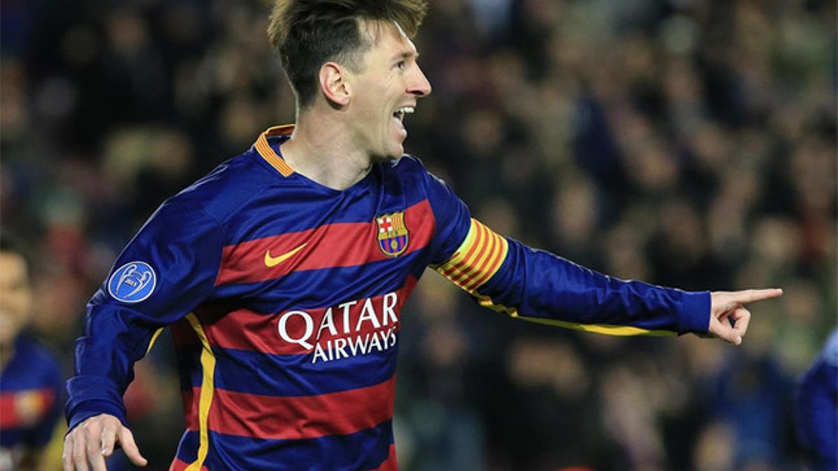 Messi, en el momento de celebración del gol