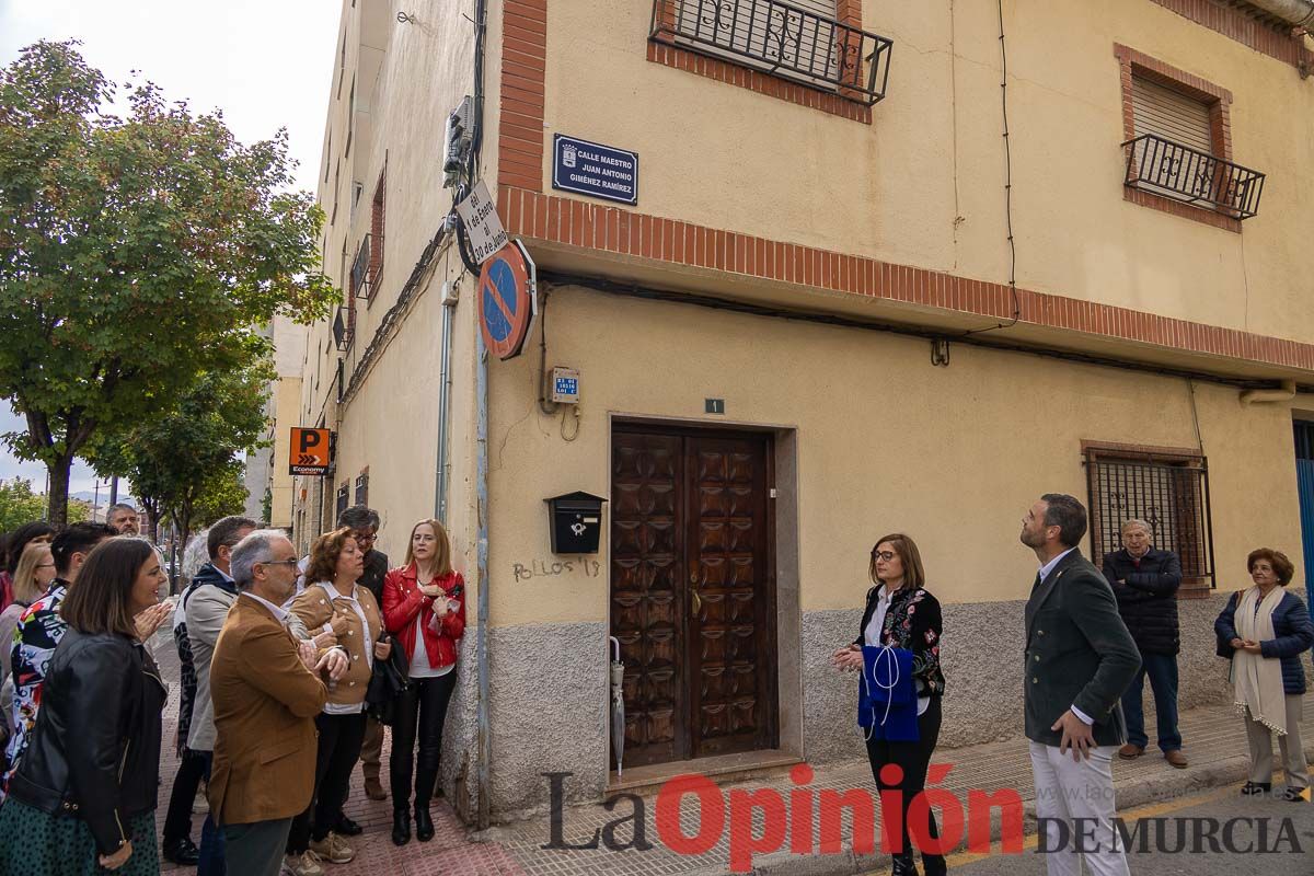 Una calle en Caravaca recuerda al profesor Juan Antonio Giménez Ramírez