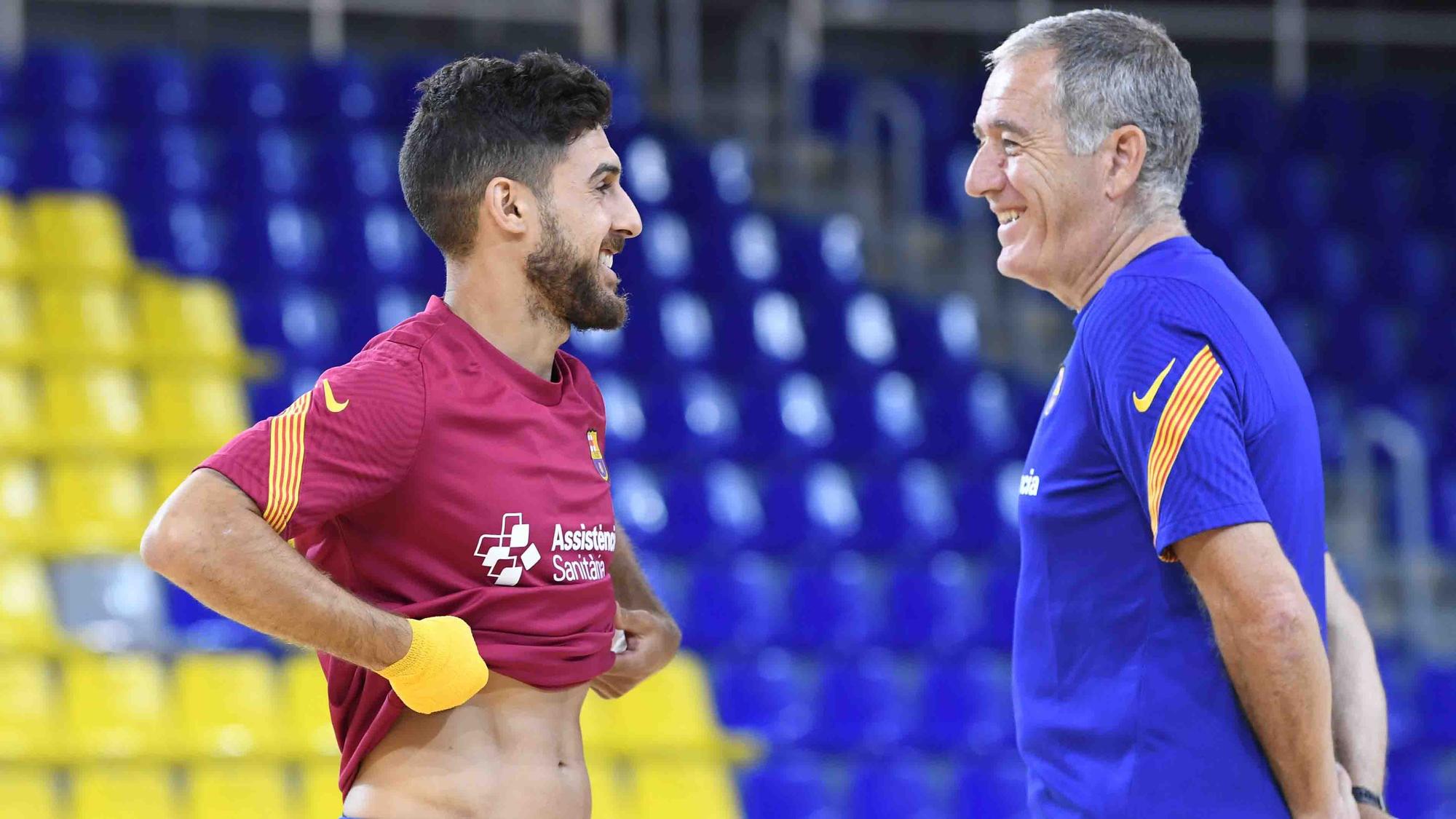 Andreu Plaza y Adolfo, este martes en el entrenamiento