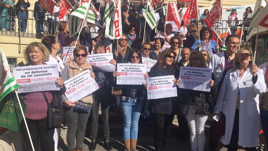 Ayer hubo varios protestas, una en el Carlos Haya.