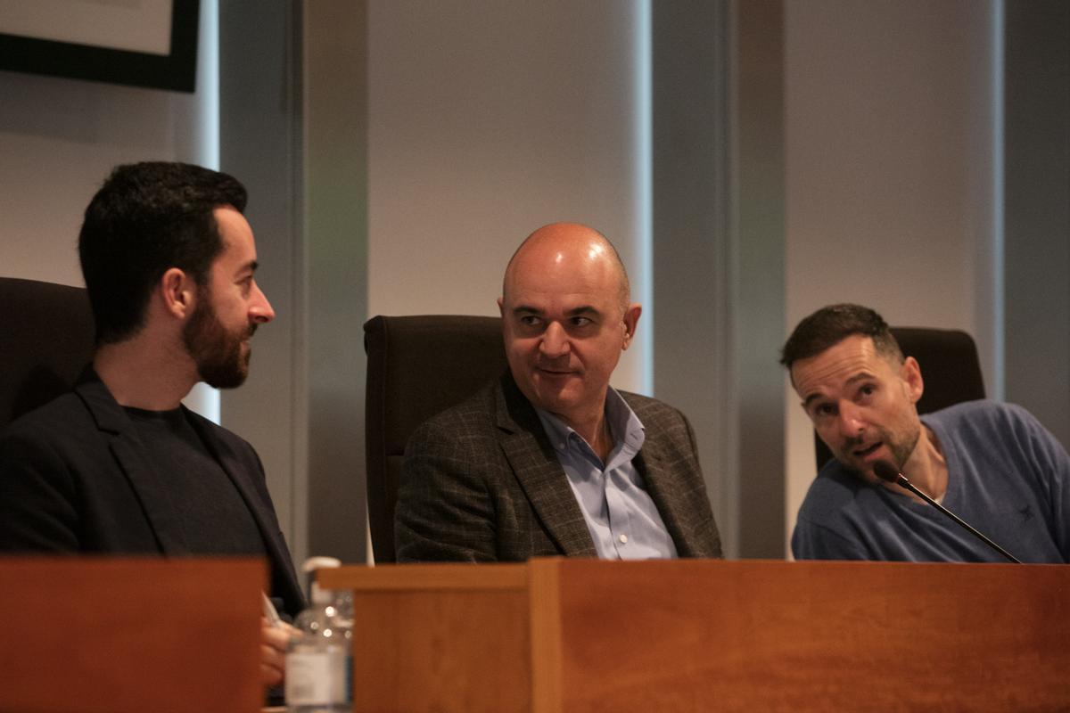 Javier Torres, Vicent Marí y Mariano Juan, durante el pleno de esta mañana.