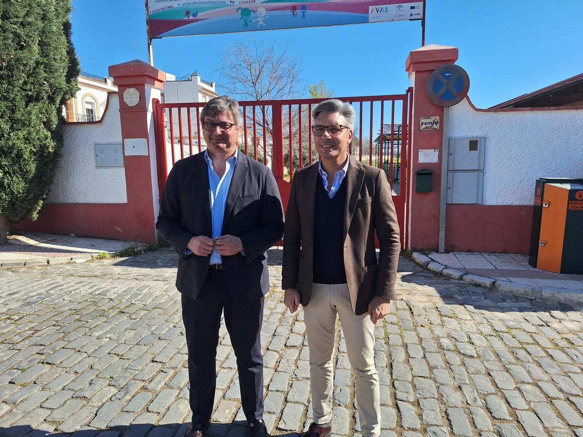 Sergio Velasco y Andrés Lorite, este lunes en Puente Genil.