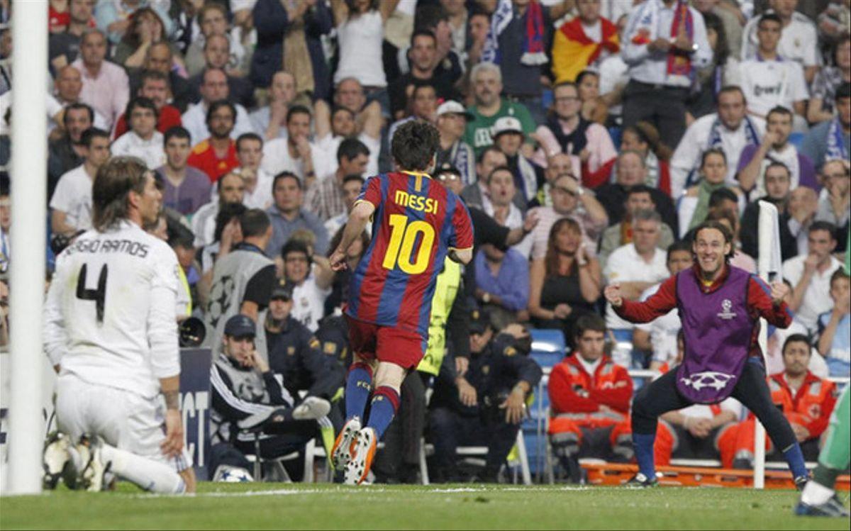 2010-11. Champions Legue. Semifinales. Messi destroza al Madrid de Mourinho con dos goles, ni las patadas de Pepe pudieron con los de Guardiola (2-0).