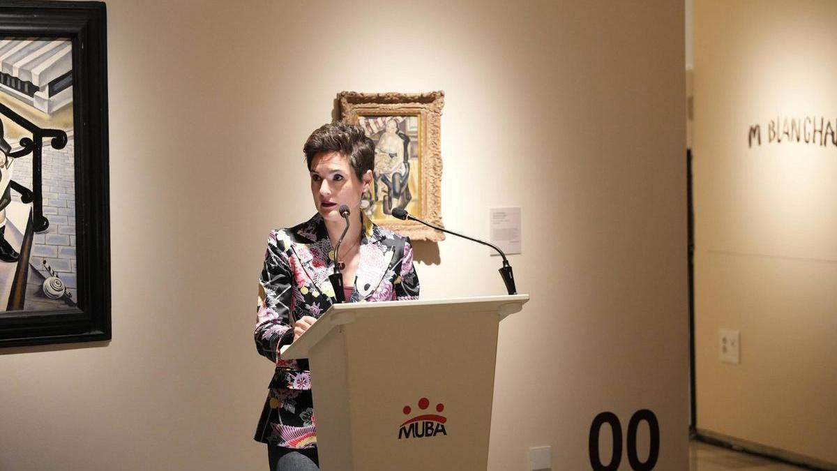 La presidenta de la diputación, Raquel Del Puerto, en la inauguración de la exposición.