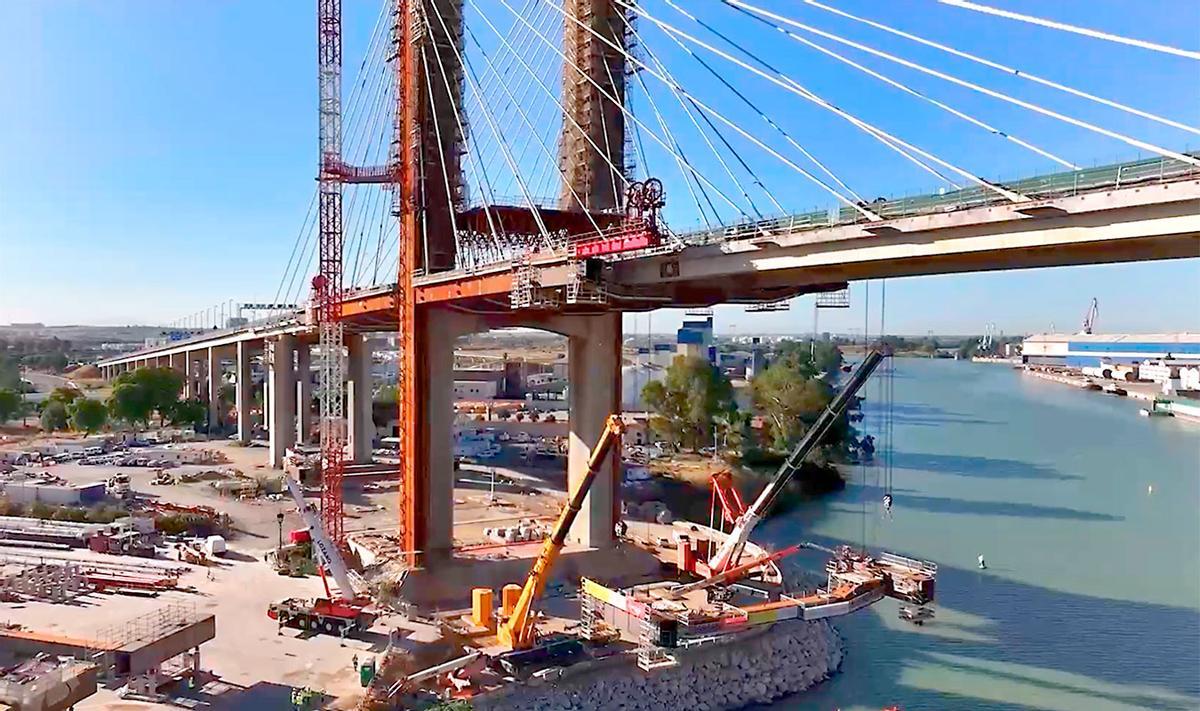 Obras en el Puente del Centenario