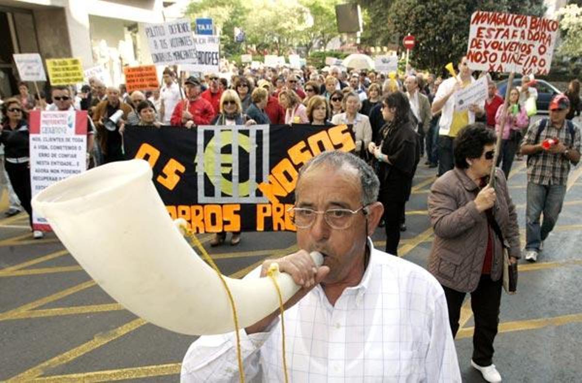Imagen de la manifestación de esta mañana en Santiago
