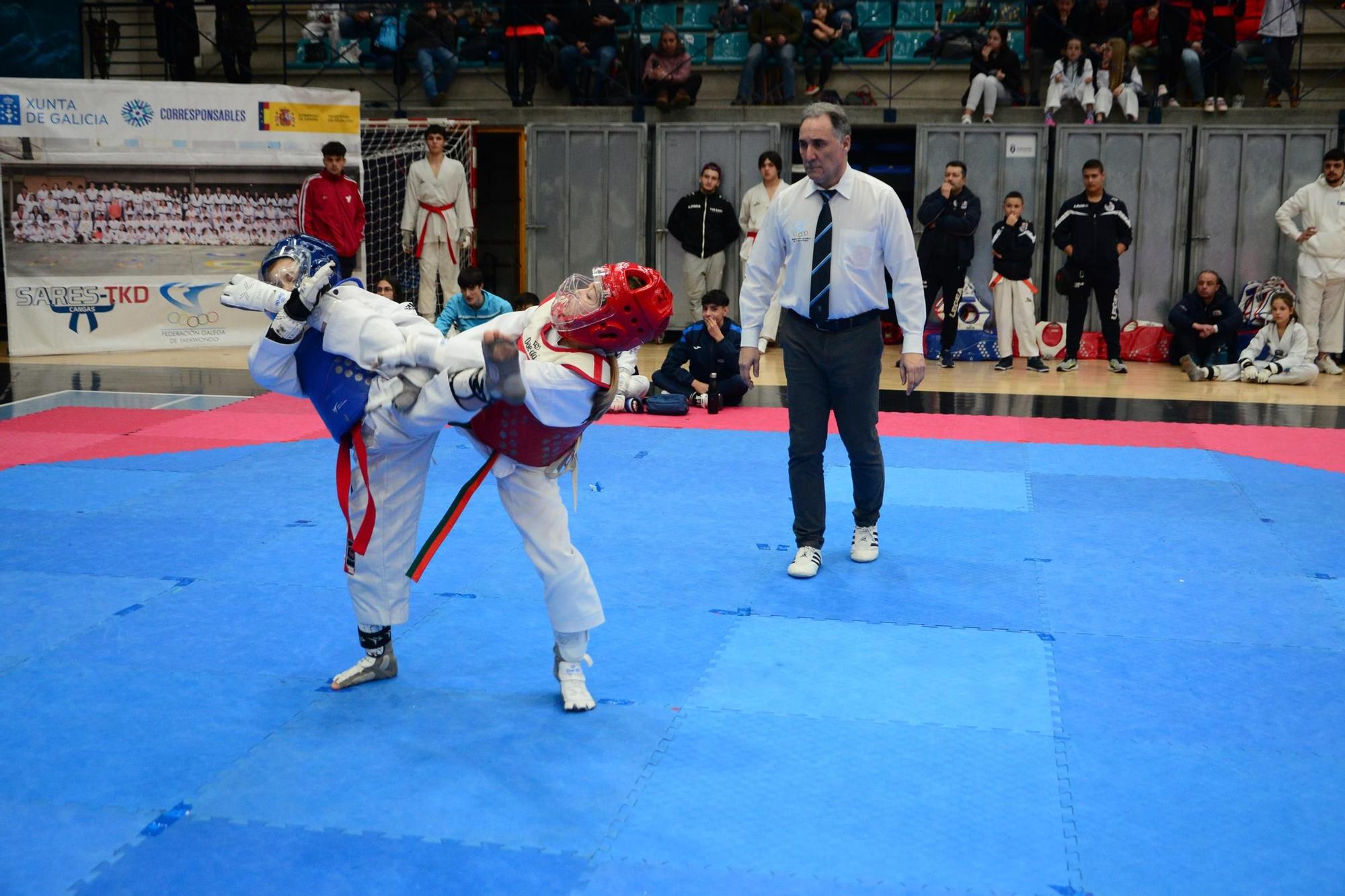 El Campeonato Gallego de Promesas y Veteranos llena O Gatañal de aficionados al taekwondo