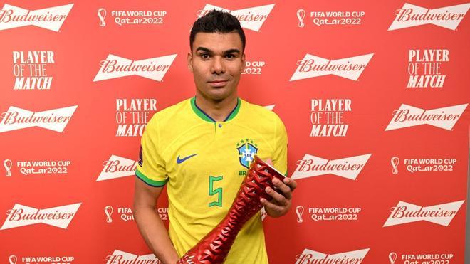 Casemiro, autor del gol que le dio la victoria a la Canarinha y certificó el pase a octavos en el Brasil 1-0 Suiza