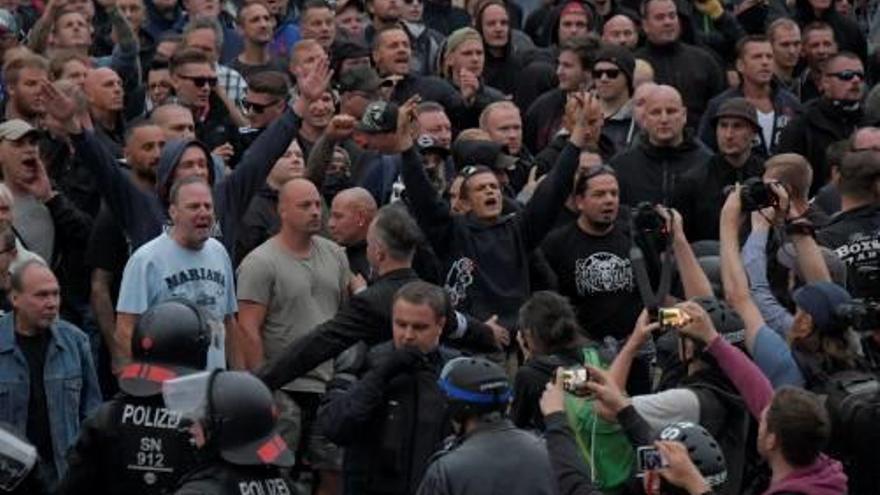 Un moment de la manifestació de Chemnitz.