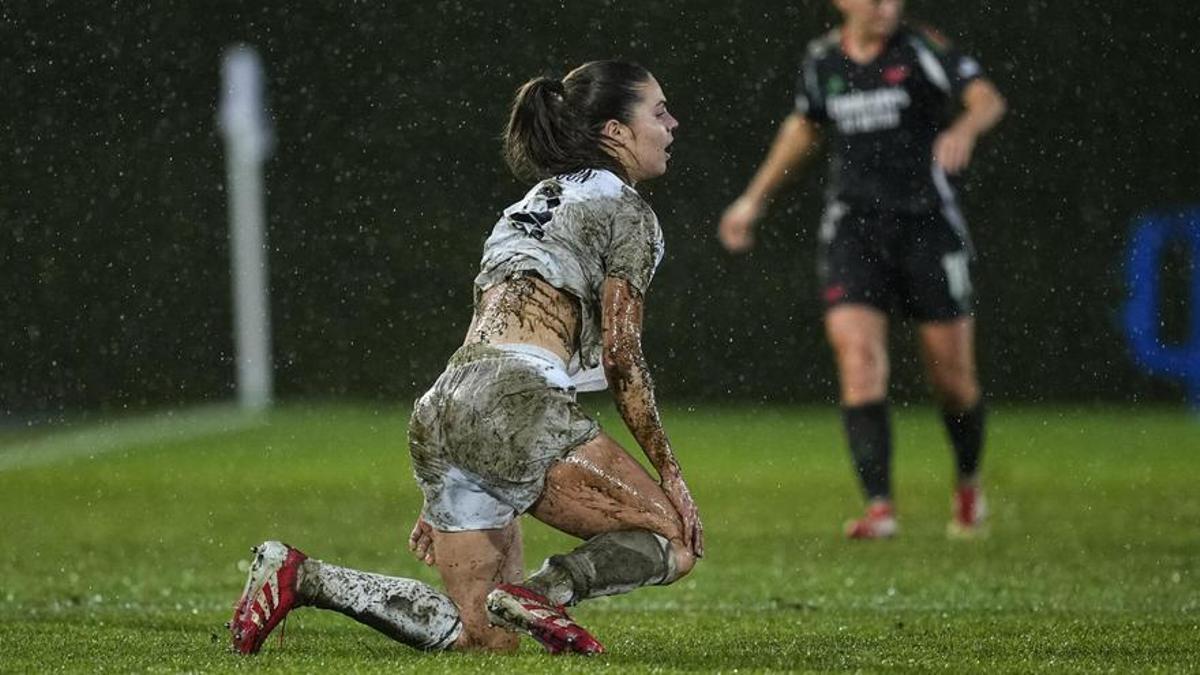 Signe Bruun, jugadora del Real Madrid, durante el Real Madrid - Arsenal.
