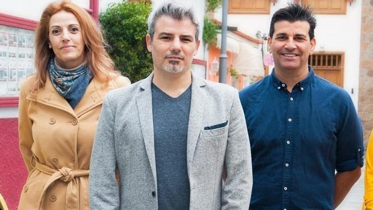 María Jesús Hernández, David Hernández (centro) y Alberto Cabo, los tres ediles de Asamblea Ciudadana Portuense en el mandato 2019-2023