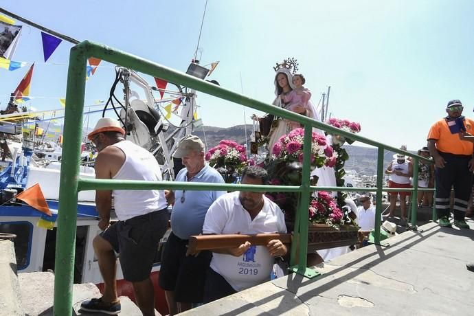 21-07-19 GRAN CANARIA. PUERTO DE ARGUINEGUIN-PUERTO DE MOGAN. MOGAN. Procesión marítima de la Virgen delCarmen desde el Puerto de en Arguineguín hasta el Puerto de Mogán.Fotos: Juan Castro  | 21/07/2019 | Fotógrafo: Juan Carlos Castro