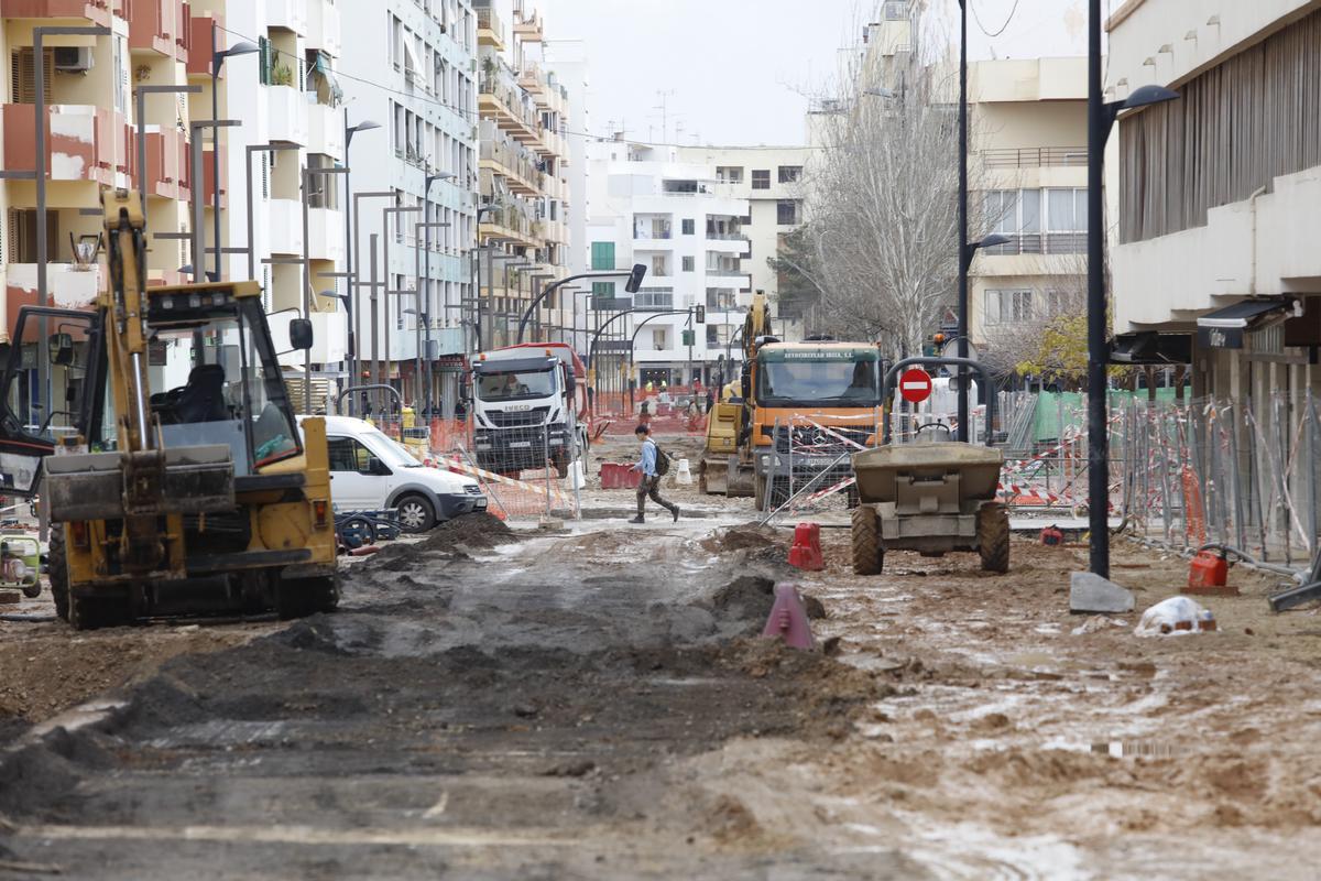 Imagen de las obras en la avenida.