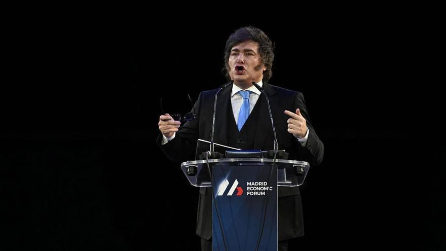Milei llama "impresentable" a Pedro Sánchez en su intervención en el Madrid Economic Forum
