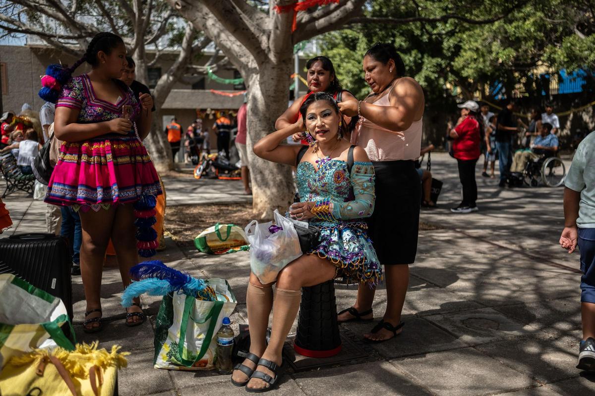 Fiesta de la virgen de Copacabana de la comunidad boliviana en Tenerife