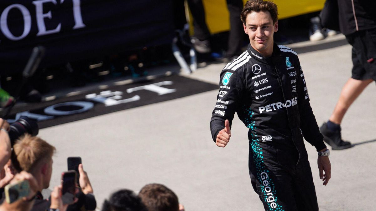 George Russell celebra su vistoria en Canadá