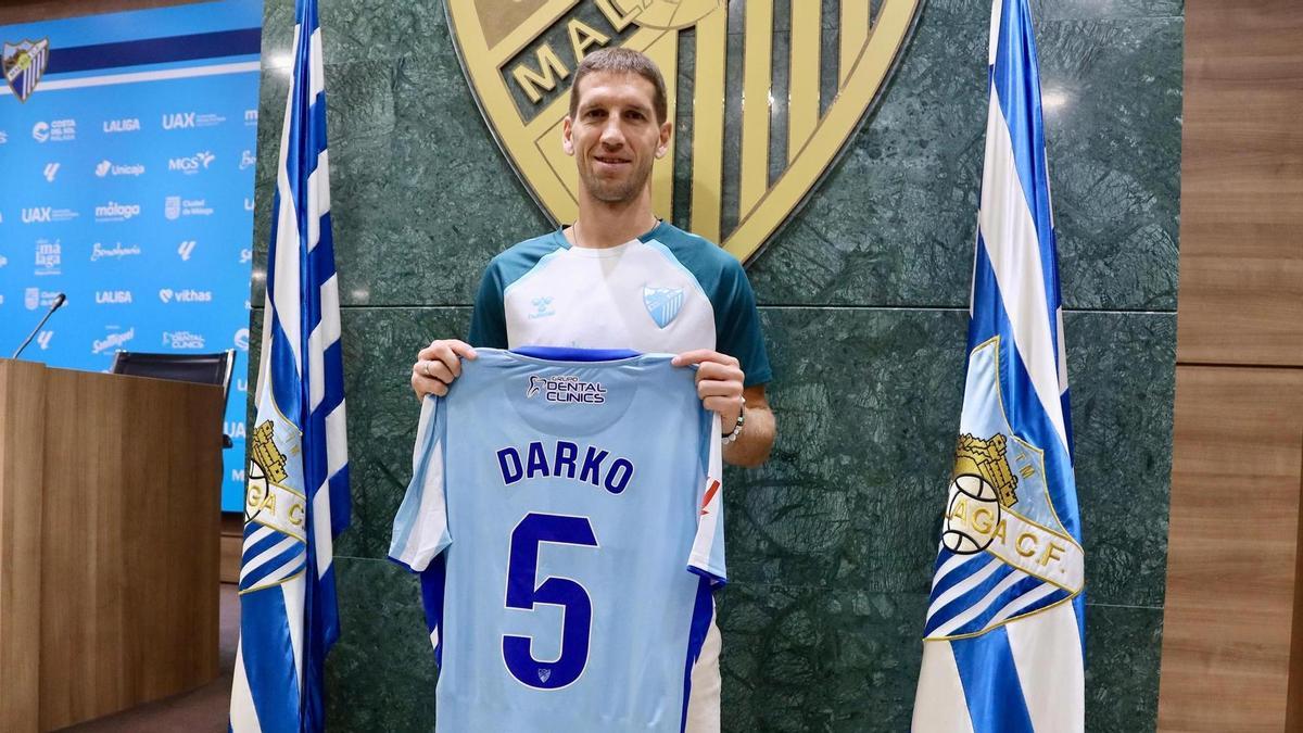 Darko Brasanac, en su presentación como jugador del Málaga CF.