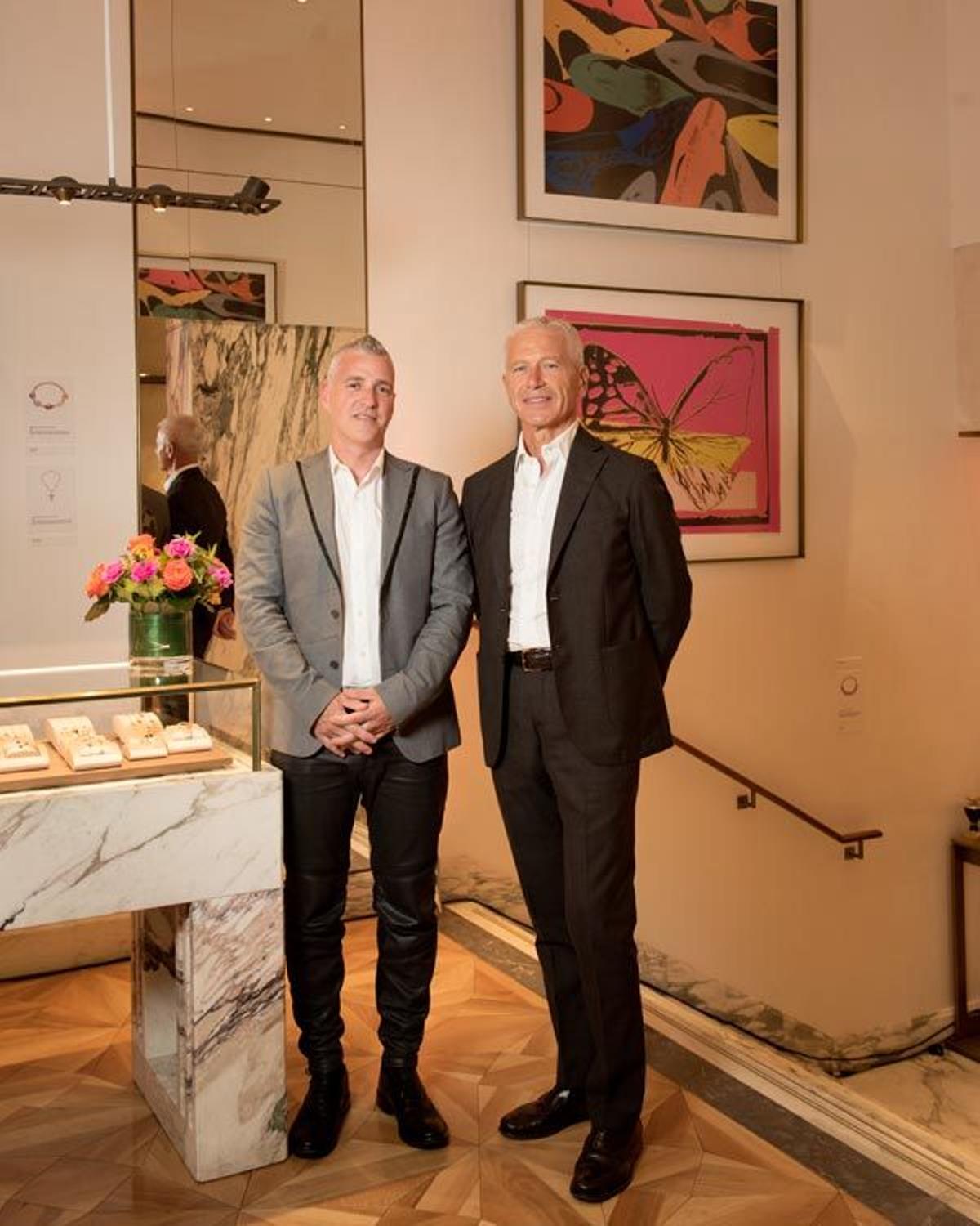 Michael Hermann y Mauro Di Roberto en la exposición 'Bvlgari, Warhol y el POP'