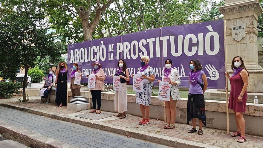 El Front Abolicionista, ayer en València.