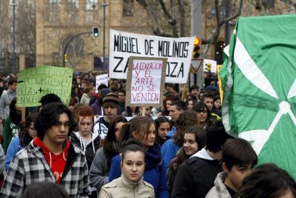 Fotogalería: Manifestación de estudiantes en Zaragoza