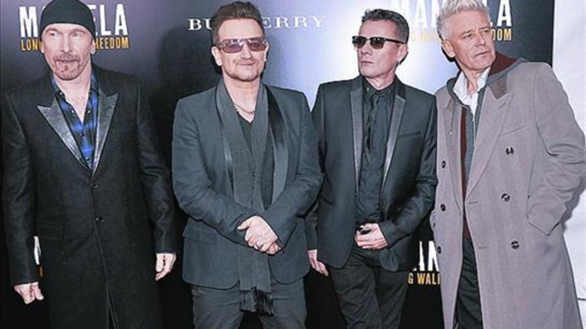 U2, en el estreno de 'Mandela. Long walk to freedom'.