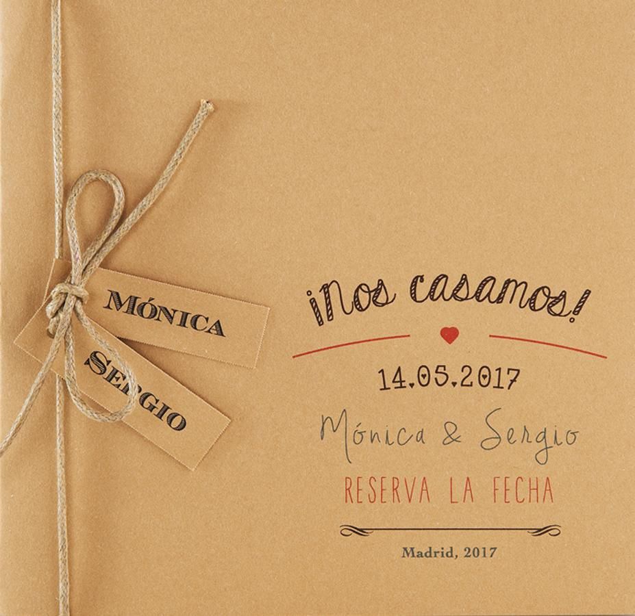 Originales Save the Date: papel kraft