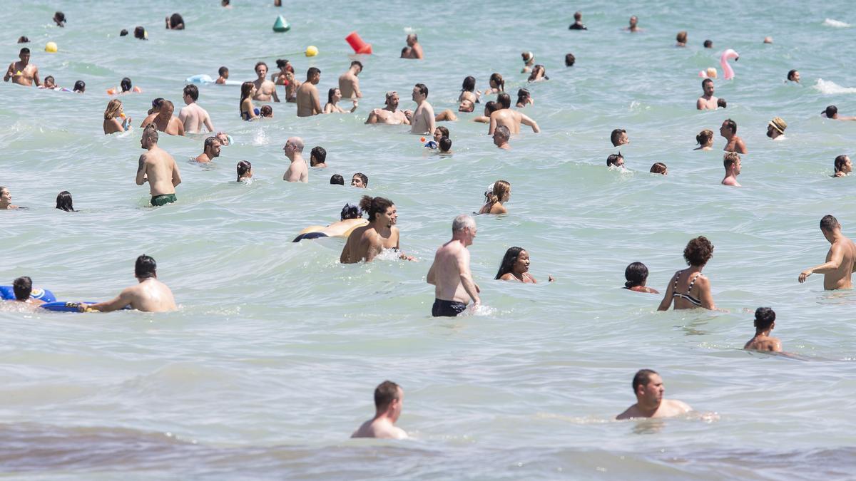 La Playa de San Juan, repleta de bañistas durante el mes de agosto del pasado año